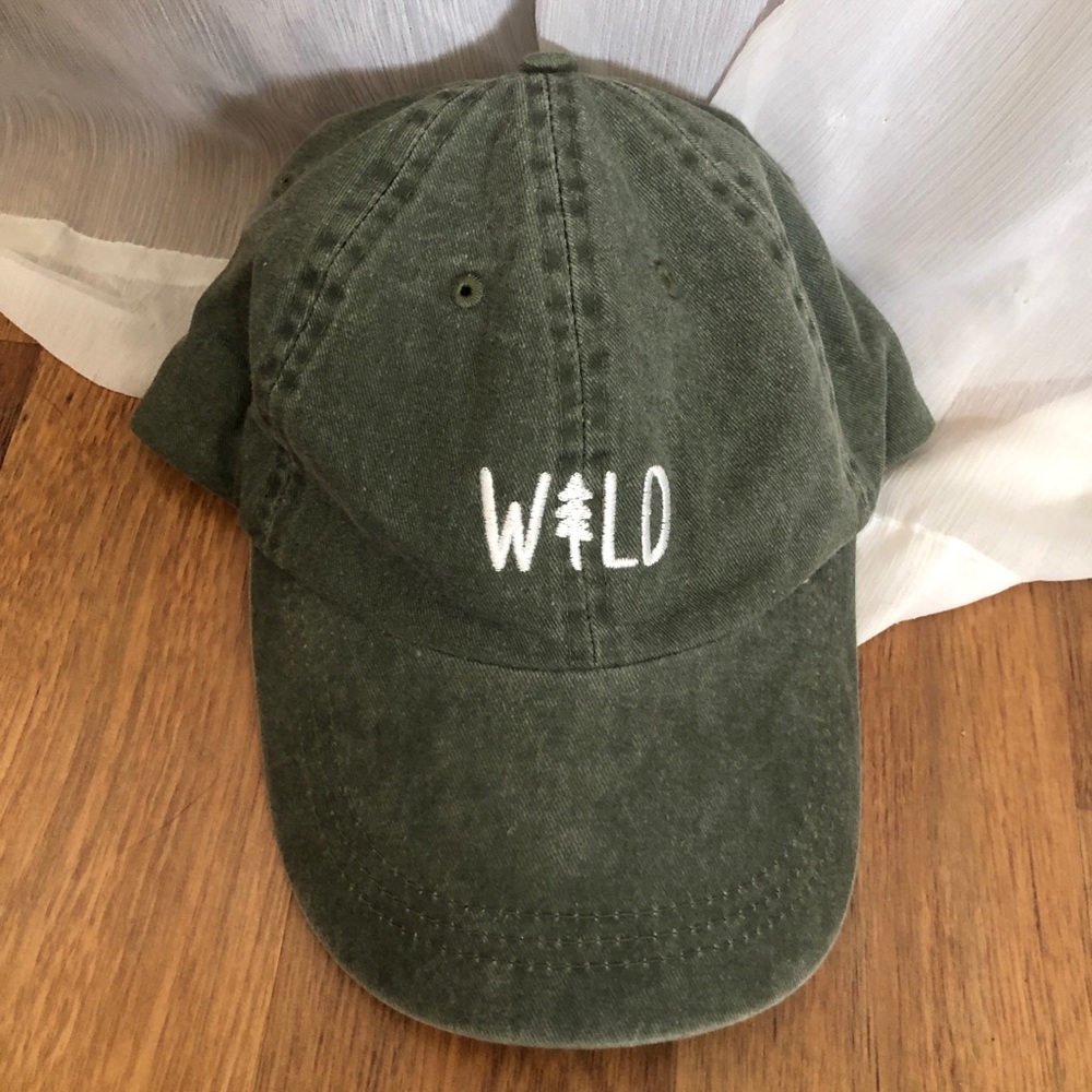 Olive green “WILD” dad hat